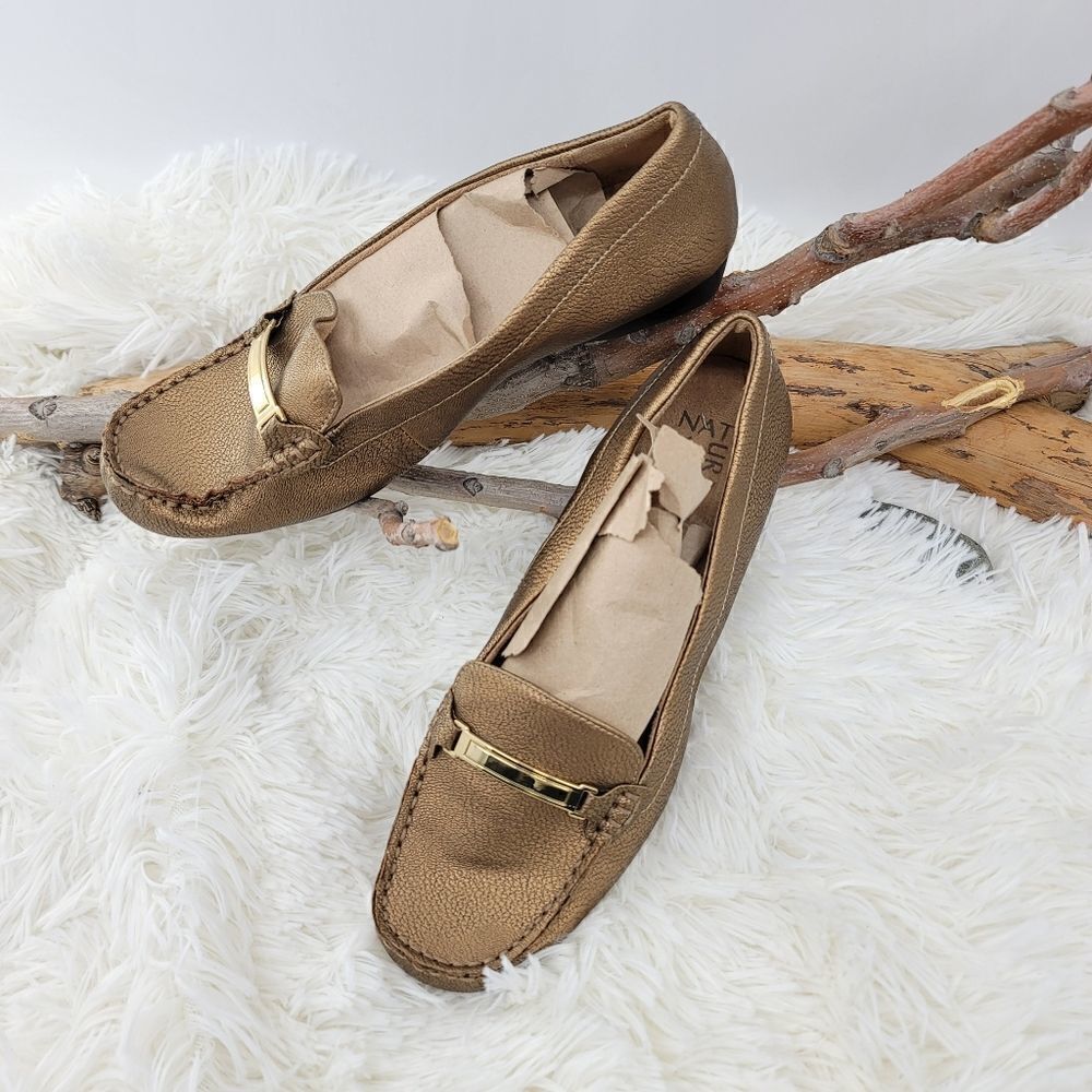 Naturalizer vegan gold loafers